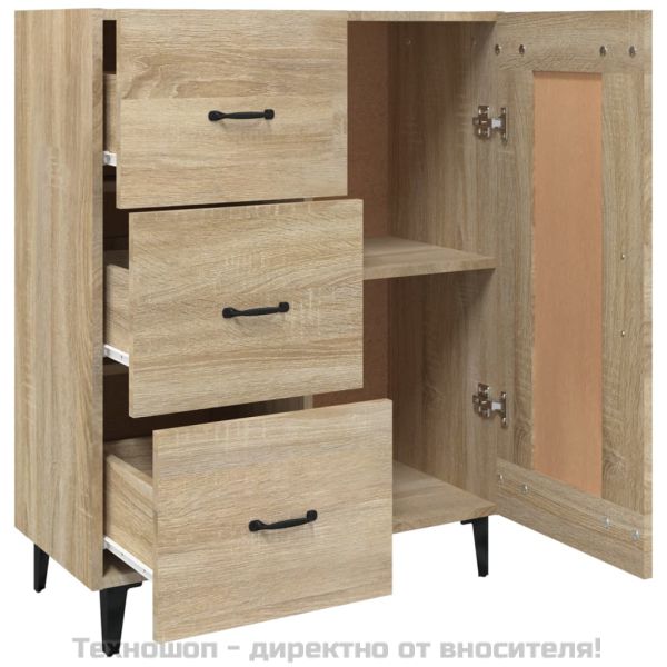 Сайдборд, дъб сонома, 69,5x34x90 см, инженерно дърво