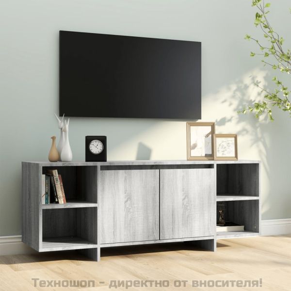 ТВ шкаф, сив сонома, 130x35x50 см, инженерно дърво