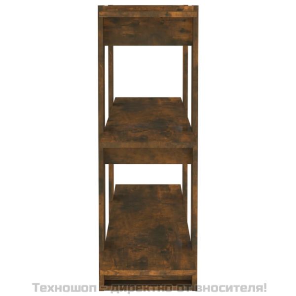 Библиотека/разделител за стая, опушен дъб, 100x30x87 см