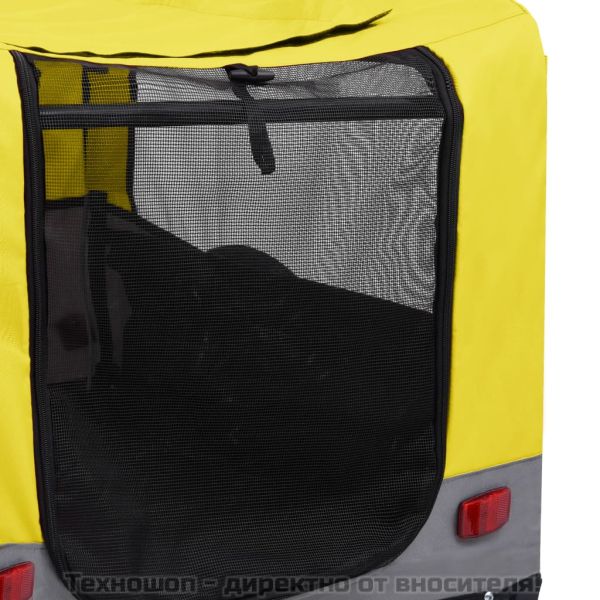 2-в-1 Кучешко ремарке за велосипеди и джогинг, жълто и сиво