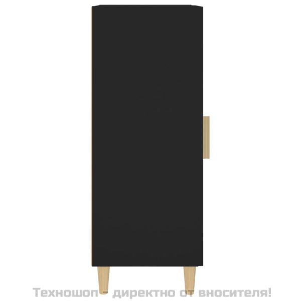 Сайдборд, черен, 34,5x34x90 см, инженерно дърво