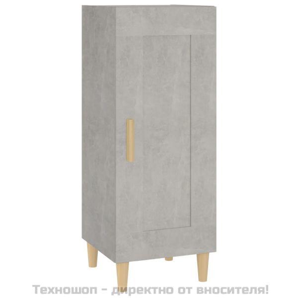 Сайдборд, бетонно сив, 34,5x34x90 см, инженерно дърво