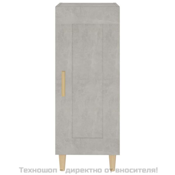Сайдборд, бетонно сив, 34,5x34x90 см, инженерно дърво