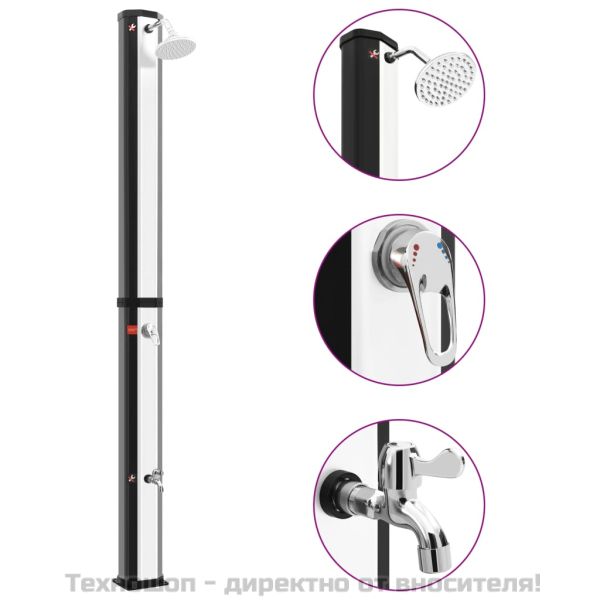 Външен соларен душ с душ слушалка и кран 35 л