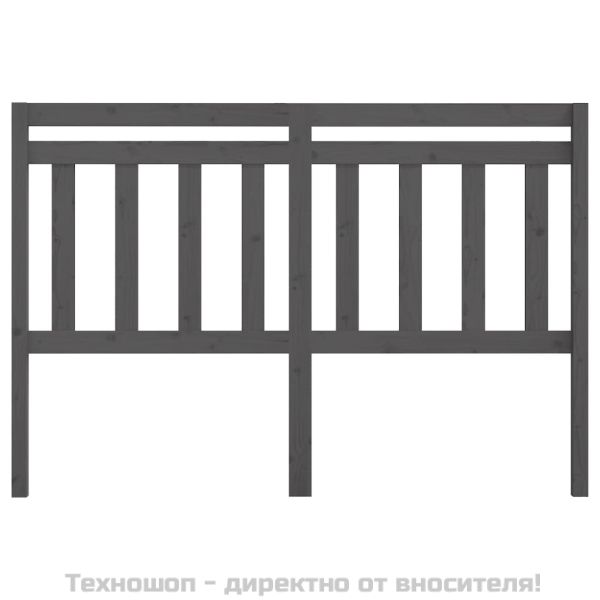 Горна табла за легло, сива, 166x4x100 см, бор масив