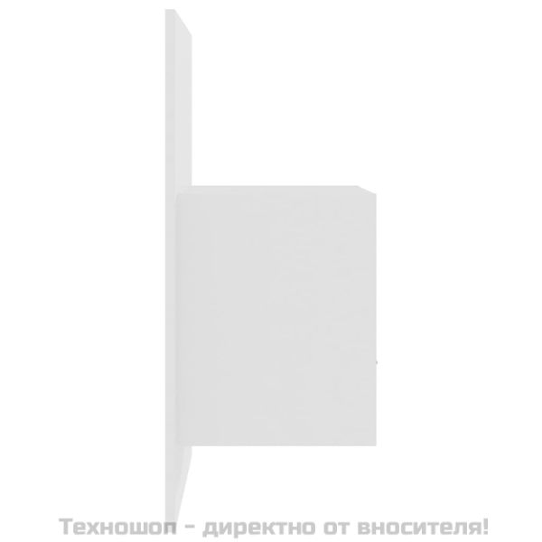 Нощно шкафче за стенен монтаж, бял гланц