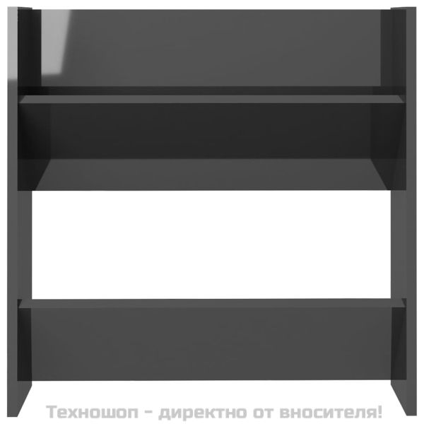 Шкафове за обувки 2 бр сив гланц 60x18x60 см инженерно дърво