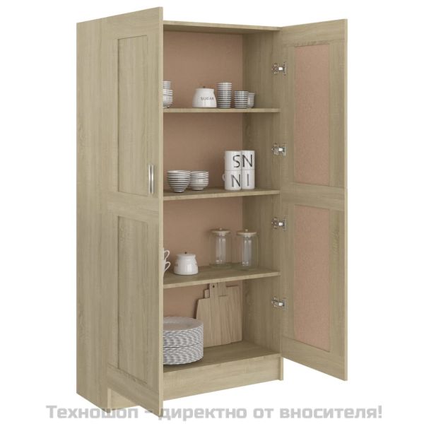 Шкаф за книги, дъб сонома, 82,5x30,5x150 см, инженерно дърво