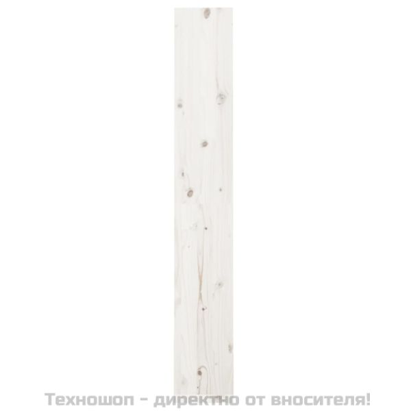 Библиотека/разделител за стая, бяла, 60x30x199,5 см, бор масив
