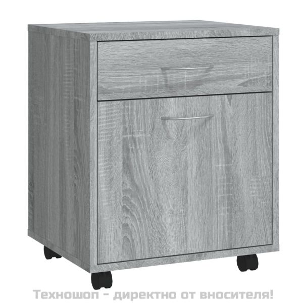 Шкаф с колелца, сив сонома, 45x38x54 см, инженерно дърво