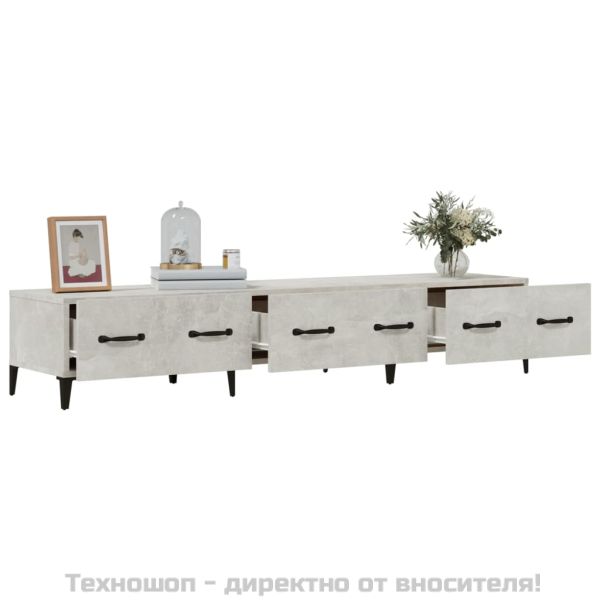 vidaXLТВ шкаф, бетонно сив, 150x34,5x30 см, инженерно дърво