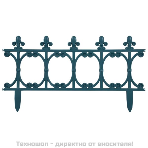 Ниски огради за лехи, 16 бр, зелени, 10 м, полипропилен