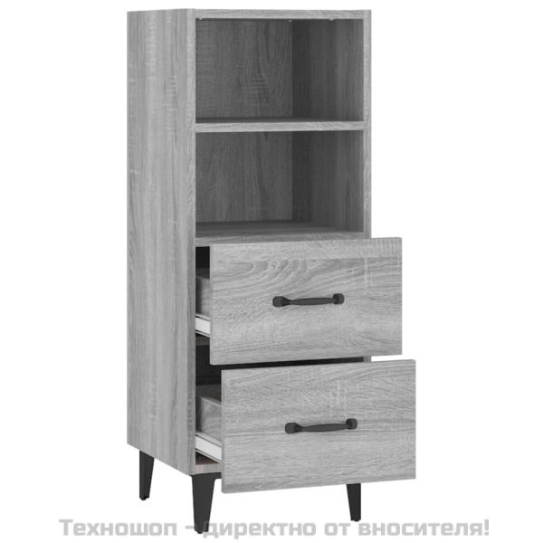 Сайдборд, сив сонома, 34,5x34x90 см, инженерно дърво