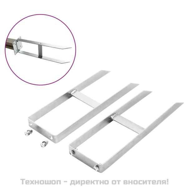 Земни анкери за WPC ограда, 2 бр, стомана, 40 см