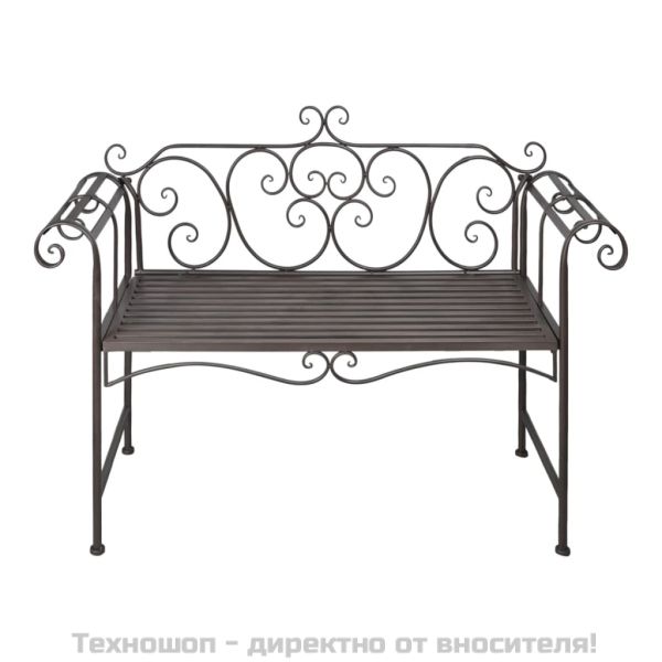 Градинска пейка, 132 см, стомана, антично кафяво