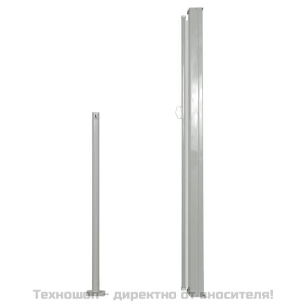 Прибираща се странична тента, 140х314 см, кремава