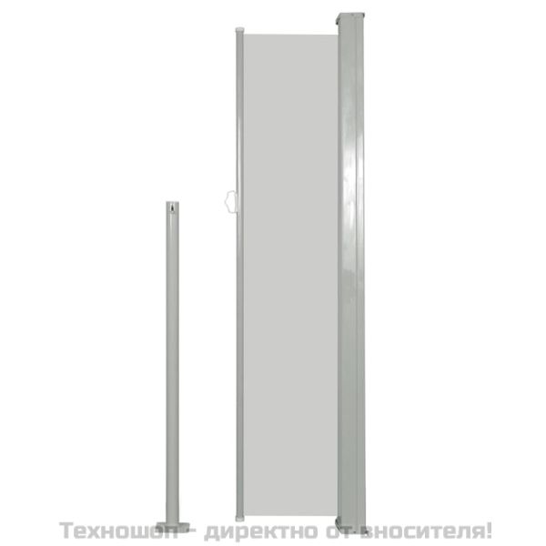 Прибираща се странична тента, 140х314 см, кремава