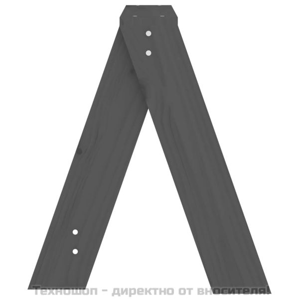 Табуретки, 2 бр, сиви, 40x40x45 см, борово дърво масив