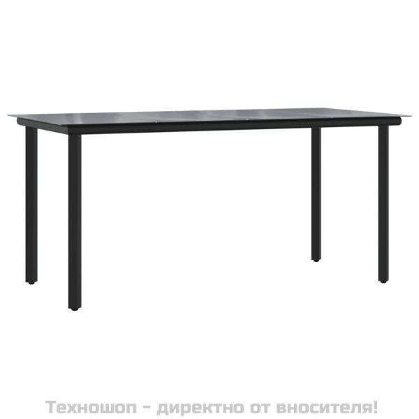 Градински трапезен комплект от 7 части, светлосив, полиратан