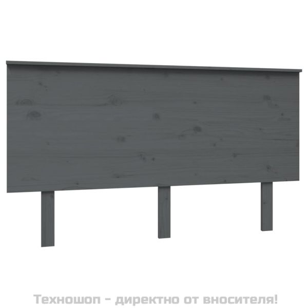 Горна табла за легло, сива, 144x6x82,5 см, бор масив