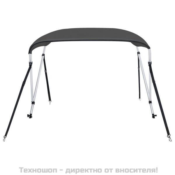 Тента за лодка, 2 дъги, антрацит, 180x130x110 см