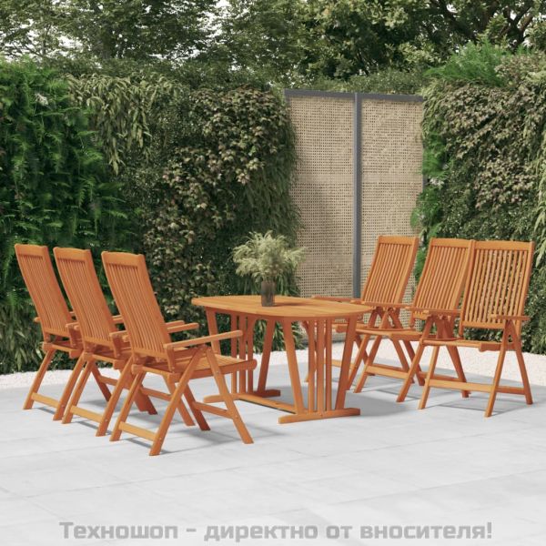 Сгъваеми градински столове 6 бр масивно дърво евкалипт