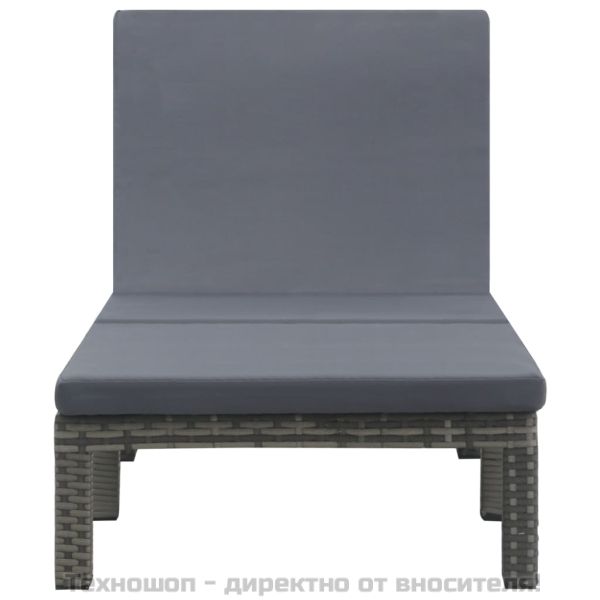 Шезлонг с шалте, полиратан, антрацит