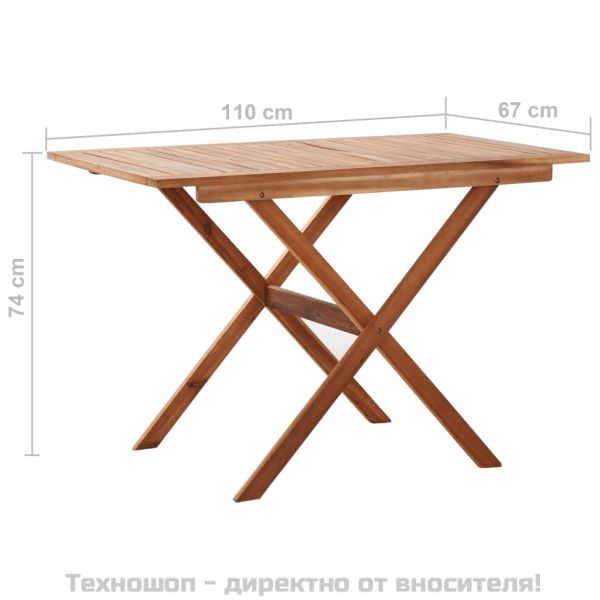 Градинска маса, 110x67x74 см, акация масив