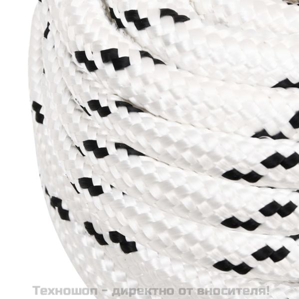 Плетено въже за лодка бяло 16 мм x 25 м полиестер