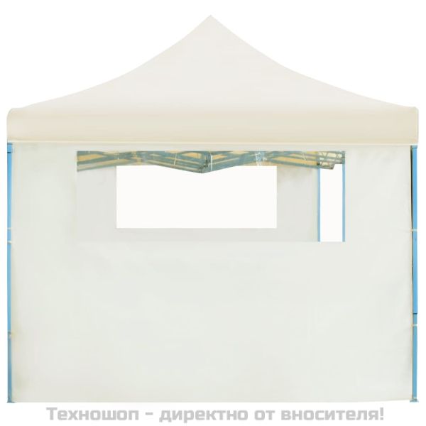 Сгъваема шатра с 5 странични стени, 3x9 м, кремава