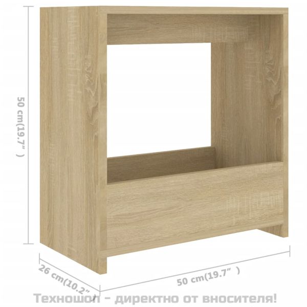 Странична маса, дъб сонома, 50x26x50 см, инженерно дърво