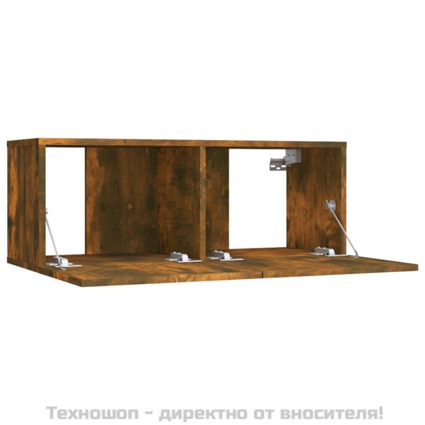 ТВ шкаф, опушен дъб, 80x30x30 см, инженерно дърво