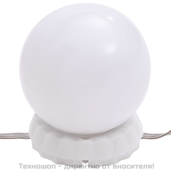 Тоалетка с LED, опушен дъб, 74,5x40x141 см
