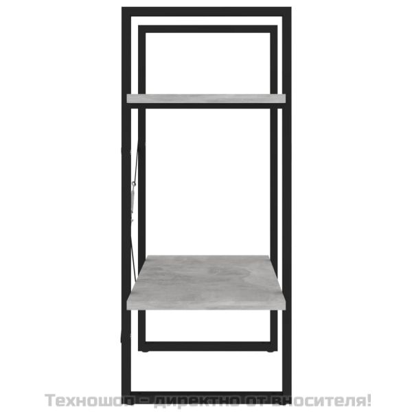 2-етажна библиотека, бетонно сив, 60x30x70 см, инженерно дърво