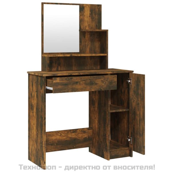 Тоалетка с огледало, Опушен дъб, 86,5x35x136 см