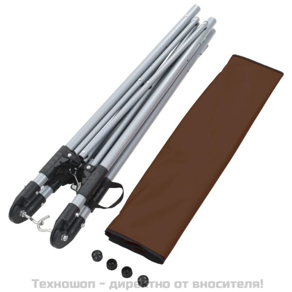 Хамак със сгъваема стойка, кафяв