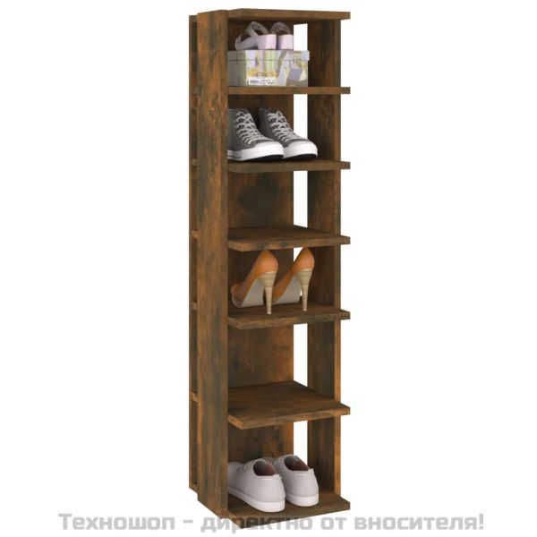 Шкафове за обувки 2 бр опушен дъб 25x27x102 см инженерно дърво