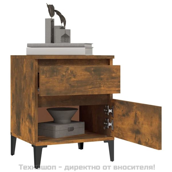 Нощно шкафче, опушен дъб, 40x35x50 см