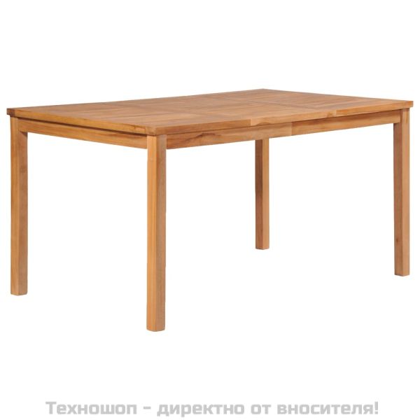 Градински комплект за хранене, 7 части, 150x90 см, масивно тиково дърво