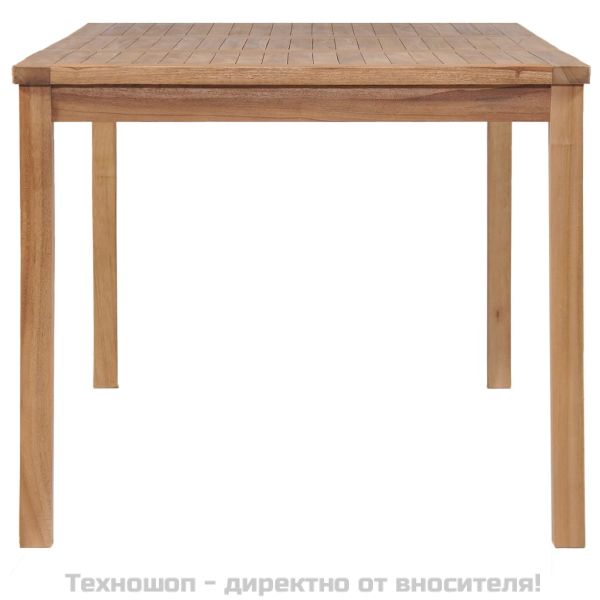Градински комплект за хранене, 7 части, 150x90 см, масивно тиково дърво