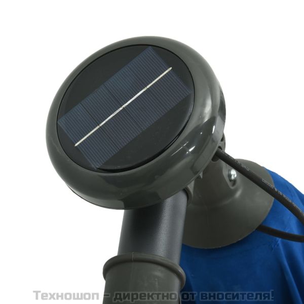 Конзолен градински чадър с LED и стоманен стълб 300 см лазурно