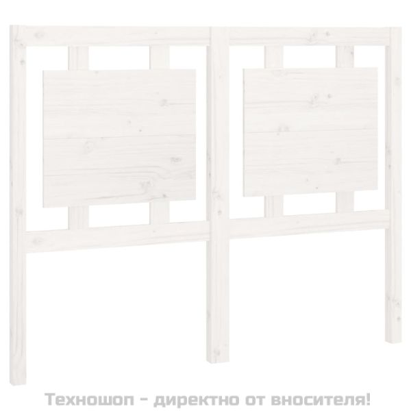 Горна табла за легло, бяла, 125,5x4x100 см, бор масив