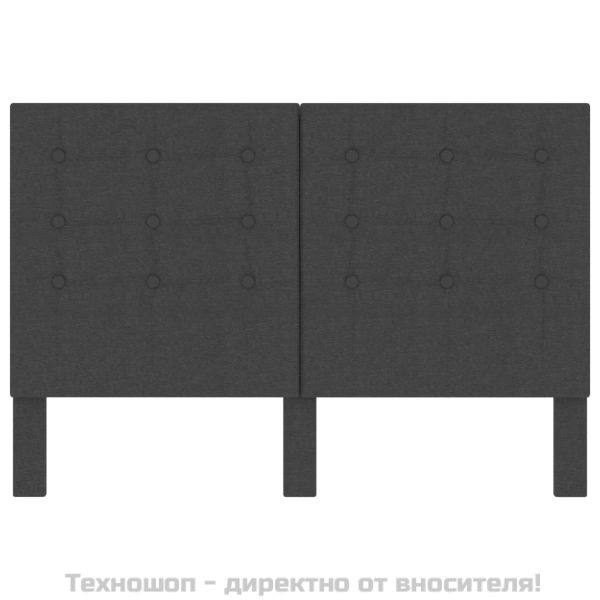 Тапицирана табла за спалня тъмносива текстил 140x200 см