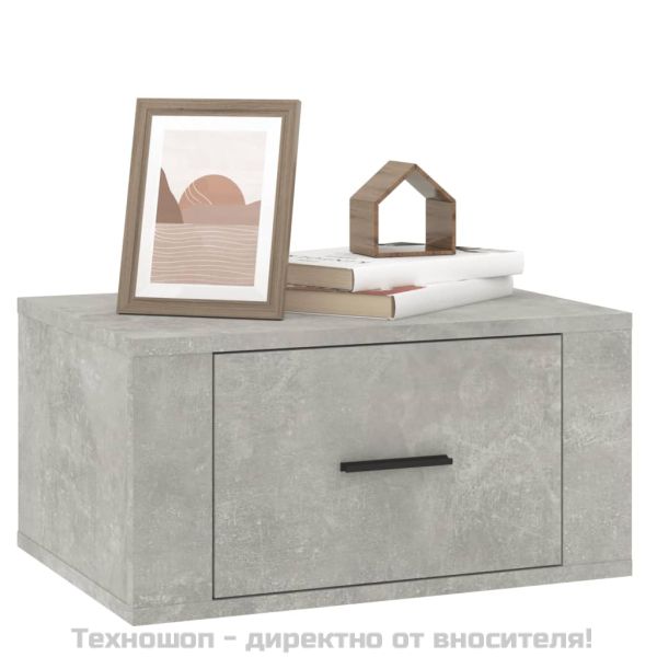 Нощно шкафче за стенен монтаж, бяло, 50x36x25 см