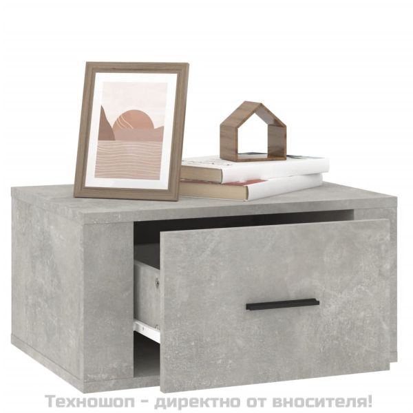 Нощно шкафче за стенен монтаж, бяло, 50x36x25 см