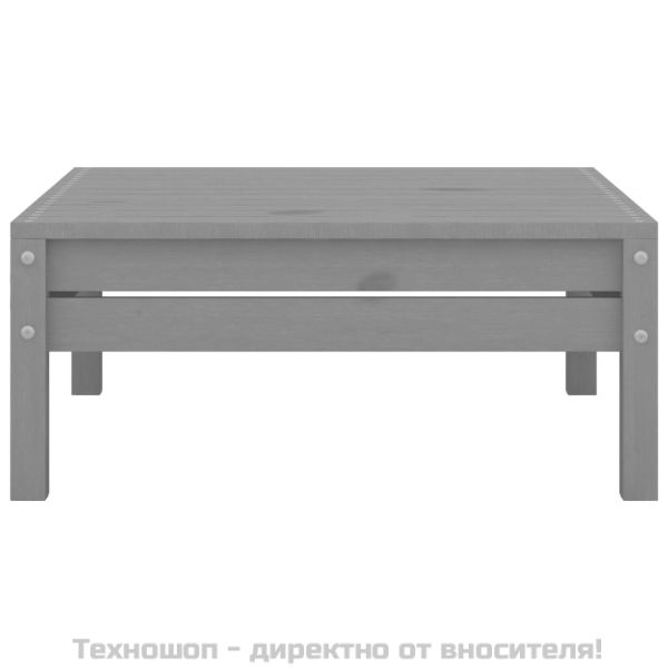 Градинска табуретка, сива, борово дърво масив