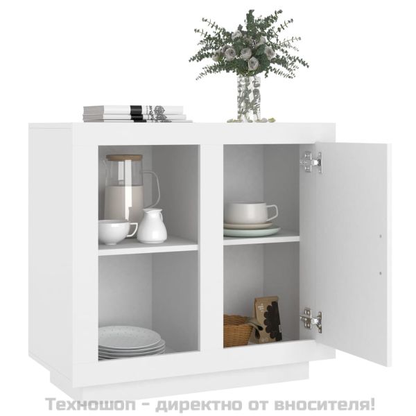 Сайдборд, бял, 80x40x75 см, стомана