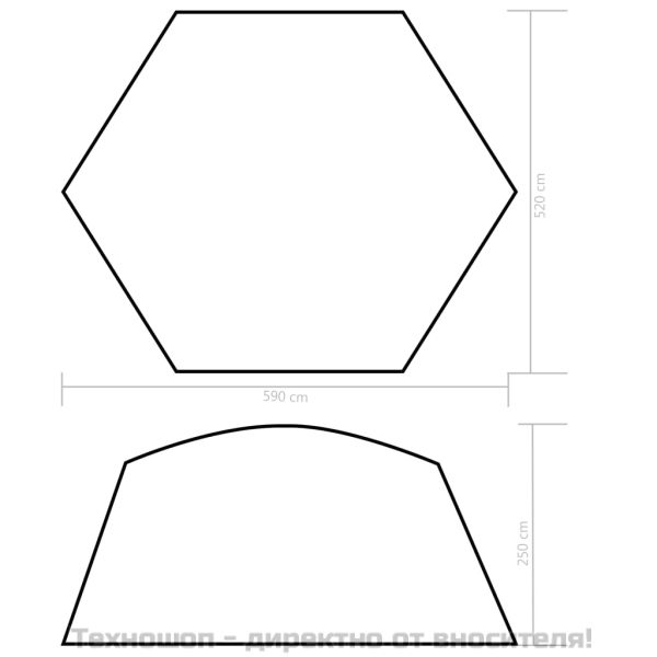 Палатка за басейн, текстил, 590x520x250 см, синя