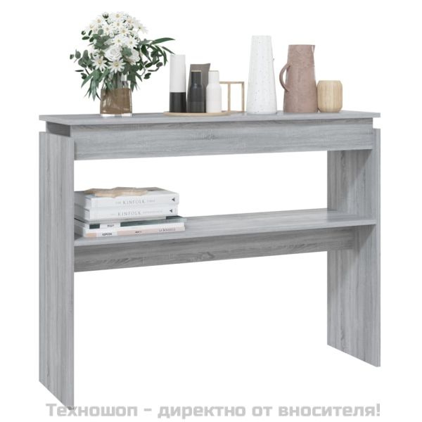 Конзолна маса, сив сонома, 102x30x80 см, инженерно дърво