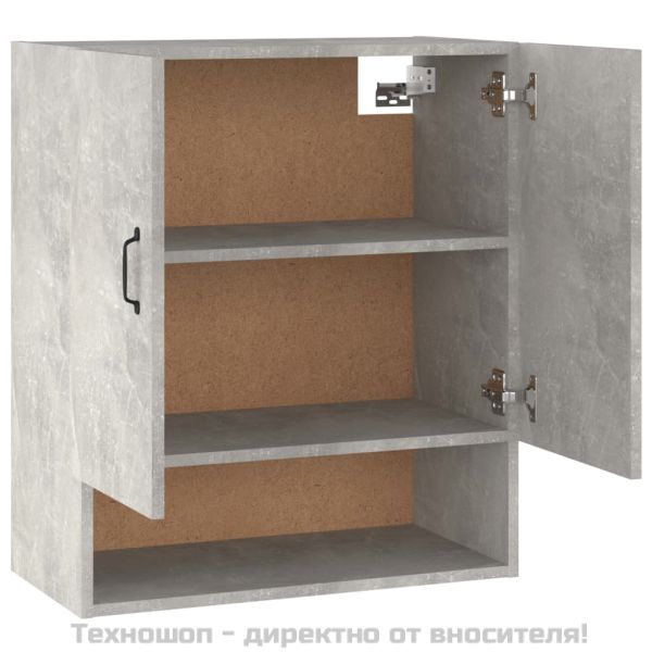 Стенен шкаф, бетонно сив, 60x31x70 см, инженерно дърво